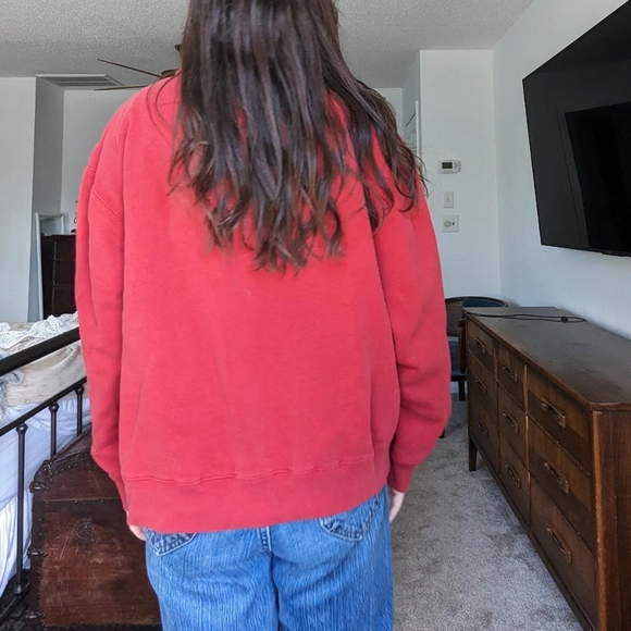 Vintage Tommy Hilfiger Emblem Red Crew Neck Sweatshirt - Picture 2 of 4